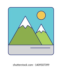 mountain landscape icon cartoon vector illustration graphic design