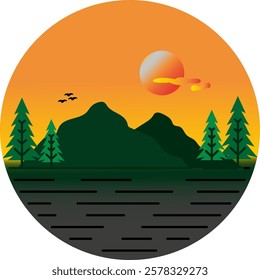 Mountain Landscape Icon. Embrace the serene beauty of nature with this high-quality, versatile vector icon
