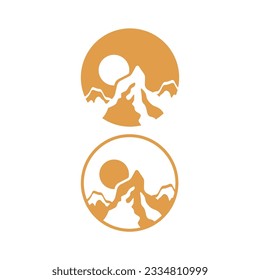 Mountain Landscape Icon Template Vector Design.
