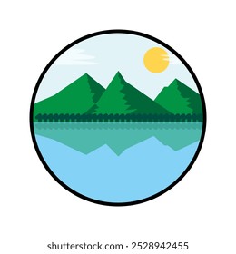 Mountain Landscape icon, vector illustration, filled style, best used for web