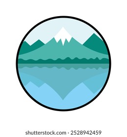 Icono de paisaje de montaña, Ilustración vectorial, estilo relleno, mejor utilizado para el Web