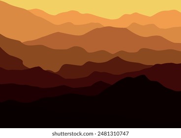 Mountain landscape illustration design template
