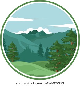 mountain landscape illustration, eps vector file