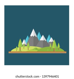 Mountain Landscape Illustration in Flat Designs