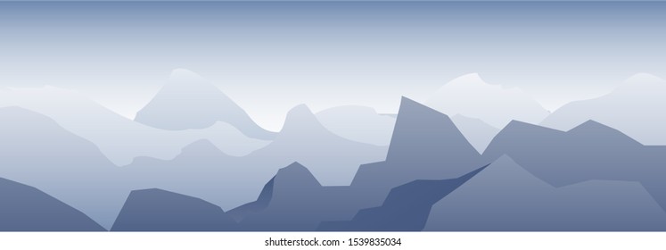 Mountain landscape illustration. Mountains peaks background. Graphic concept for your design.