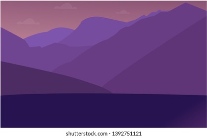 mountain landscape illustration vector cinematic