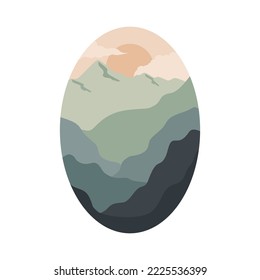 Mountain landscape illustration vector collection