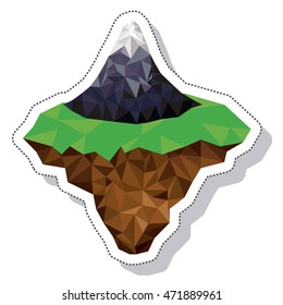 mountain landscape isometric icon vector illustration design