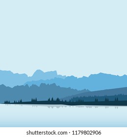 Mountain landscape with lake in the foreground