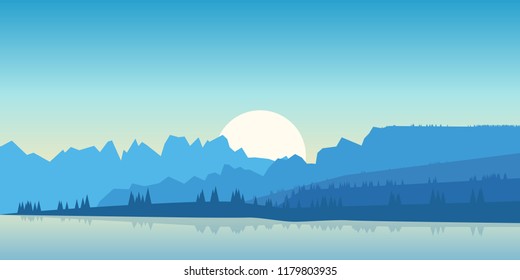 Mountain landscape with lake in the foreground