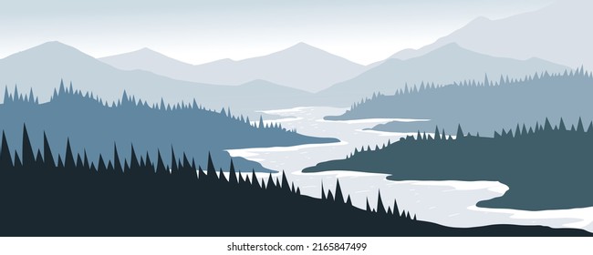 Mountain landscape with lake. landscape mountain in the morning.