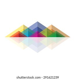 mountain landscape with layer and colorful , vector illustration