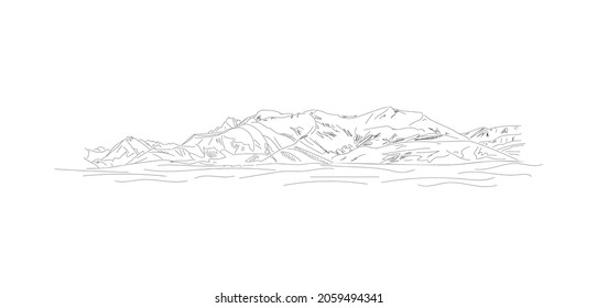 Zeichnung der Berglandschaft, Vektorgrafik