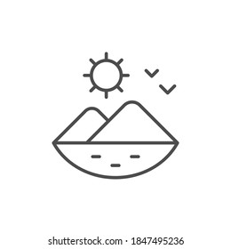 Mountain landscape line outline icon