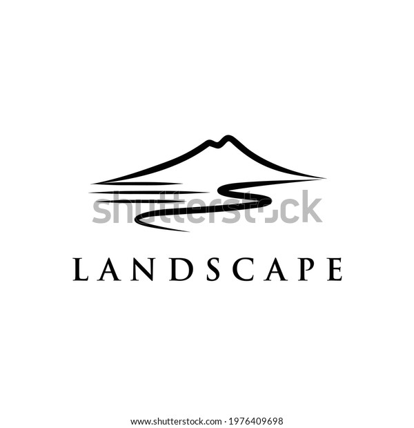 Mountain Landscape Logo Design Inspiration Stock Vector (Royalty Free