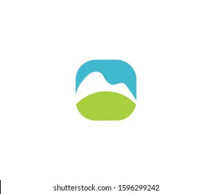 Mountain landscape Logo Icon Premium Minimal emblem design template