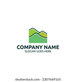 Mountain landscape logo vector template