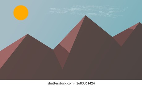 Es un paisaje montañoso hecho en forma vectorial. Esto se puede utilizar como fondo o papel pintado. 