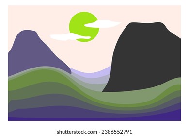 Berglandschaft minimalistische flache Vektorgrafik