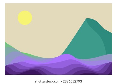 mountain landscape minimalist flat vector illustration