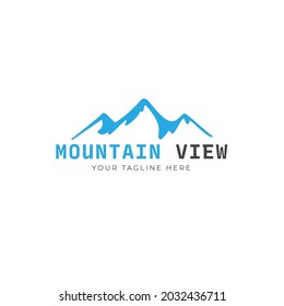 Mountain landscape minimalist vector logo design