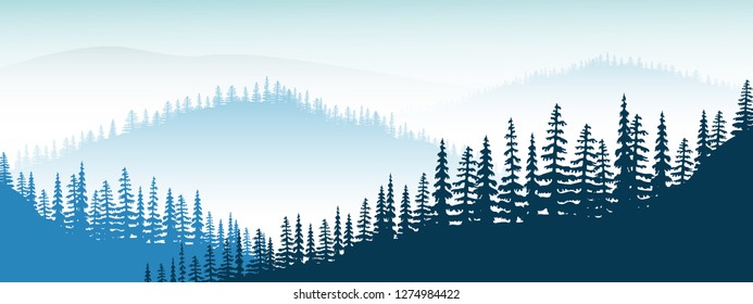 Mountain landscape  with mist