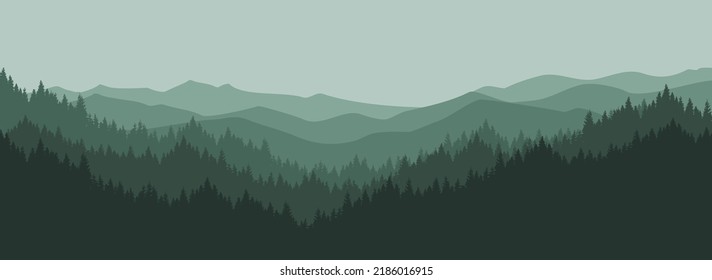 mountain landscape in the morning Nature vector image.