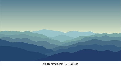 mountain landscape in morning, vector