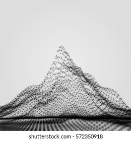Berglandschaft. Berggebiet. Abstrakter 3D-Hintergrund. 