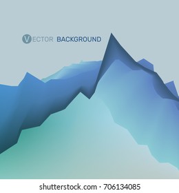 Mountain Landscape. Mountainous Terrain. Dynamic Effect. Futuristic Technology Style. Motion Vector Illustration. Background for banner, flyer, book, cover, poster.