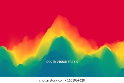 Mountain landscape. Mountainous terrain. Vector illustration. Abstract background.