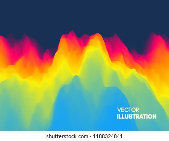 Mountain landscape. Mountainous terrain. Vector illustration. Abstract background.