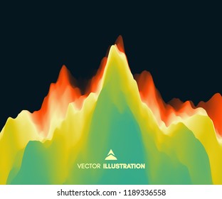 Mountain landscape. Mountainous terrain. Vector illustration. Abstract background.