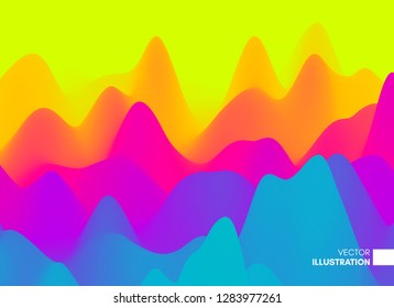 Mountain landscape. Mountainous terrain. Vector illustration. Abstract background.