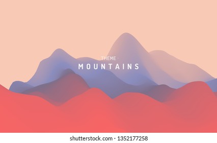 Mountain landscape  Mountainous terrain  Vector illustration  Abstract background 