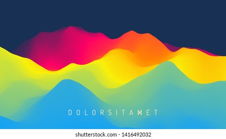 Mountain landscape. Mountainous terrain. Vector illustration. Abstract background.