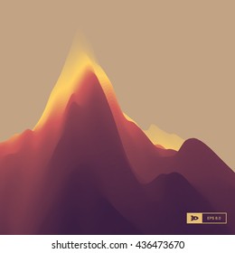 Mountain Landscape. Mountainous Terrain. Vector Illustration For Banner, Flyer, Book Cover, Poster. Abstract Background.