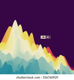 Mountain Landscape. Mountainous Terrain. Vector Illustration. Abstract Background.