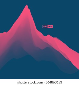 Berglandschaft. Berggebiet. Vektorgrafik. Abstrakter Hintergrund.