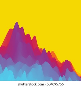 Mountain Landscape. Mountainous Terrain. Vector Illustration. Abstract Background. 