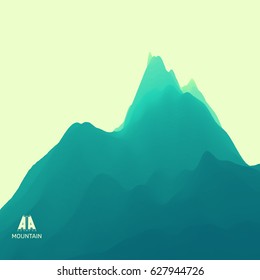 Mountain Landscape. Mountainous Terrain. Vector Illustration For Banner, Flyer, Book Cover, Poster. Abstract Background.