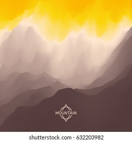 Berglandschaft. Berggebiet. Vektorgrafik. Abstrakter Hintergrund.