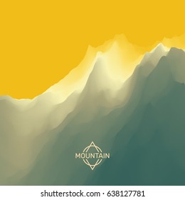 Paisaje de montaña. Terreno montañoso. Ilustración vectorial. Antecedentes abstractos.