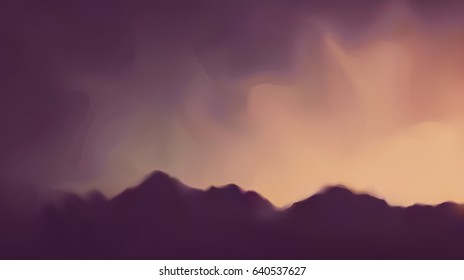 Mountain Landscape. Mountainous Terrain. Vector Illustration. Abstract Background. 