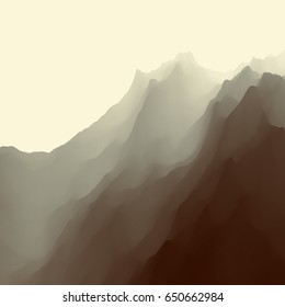 Mountain Landscape. Mountainous Terrain. Vector Illustration. Abstract Background.