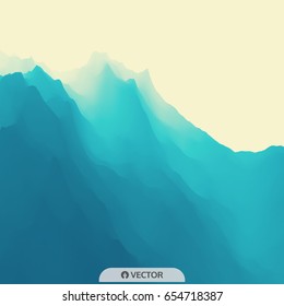 Mountain Landscape. Mountainous Terrain. Vector Illustration. Abstract Background. 