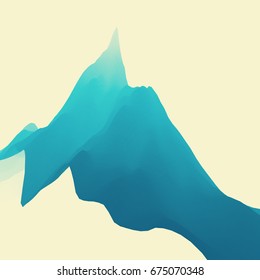 Mountain Landscape. Mountainous Terrain. Vector Illustration For Banner, Flyer, Book Cover, Poster. Abstract Background.