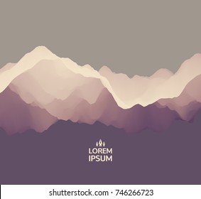 Berglandschaft. Bergregion. Vektorgrafik. Abstrakter Hintergrund.