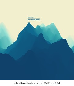 Paisaje montañoso. Terreno montañoso. Ilustración vectorial. Antecedentes abstractos.