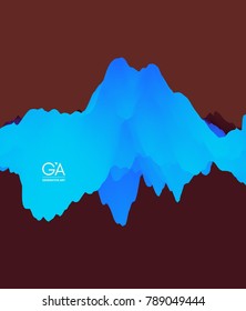 Mountain landscape. Mountainous terrain. Vector illustration. Abstract background.